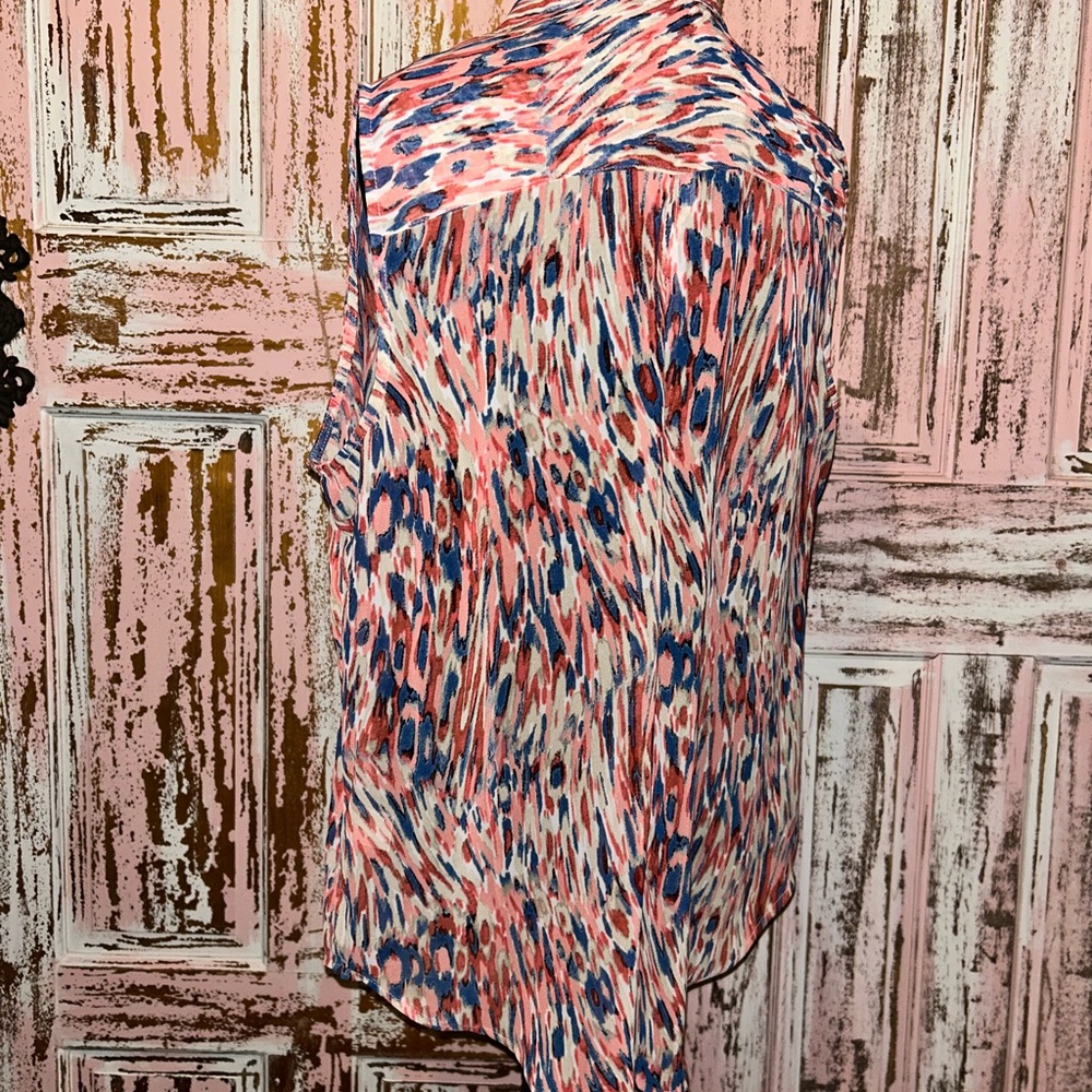 Liz Claiborne Multicolor Abstract Button Down Shirt - Picture 6 of 7